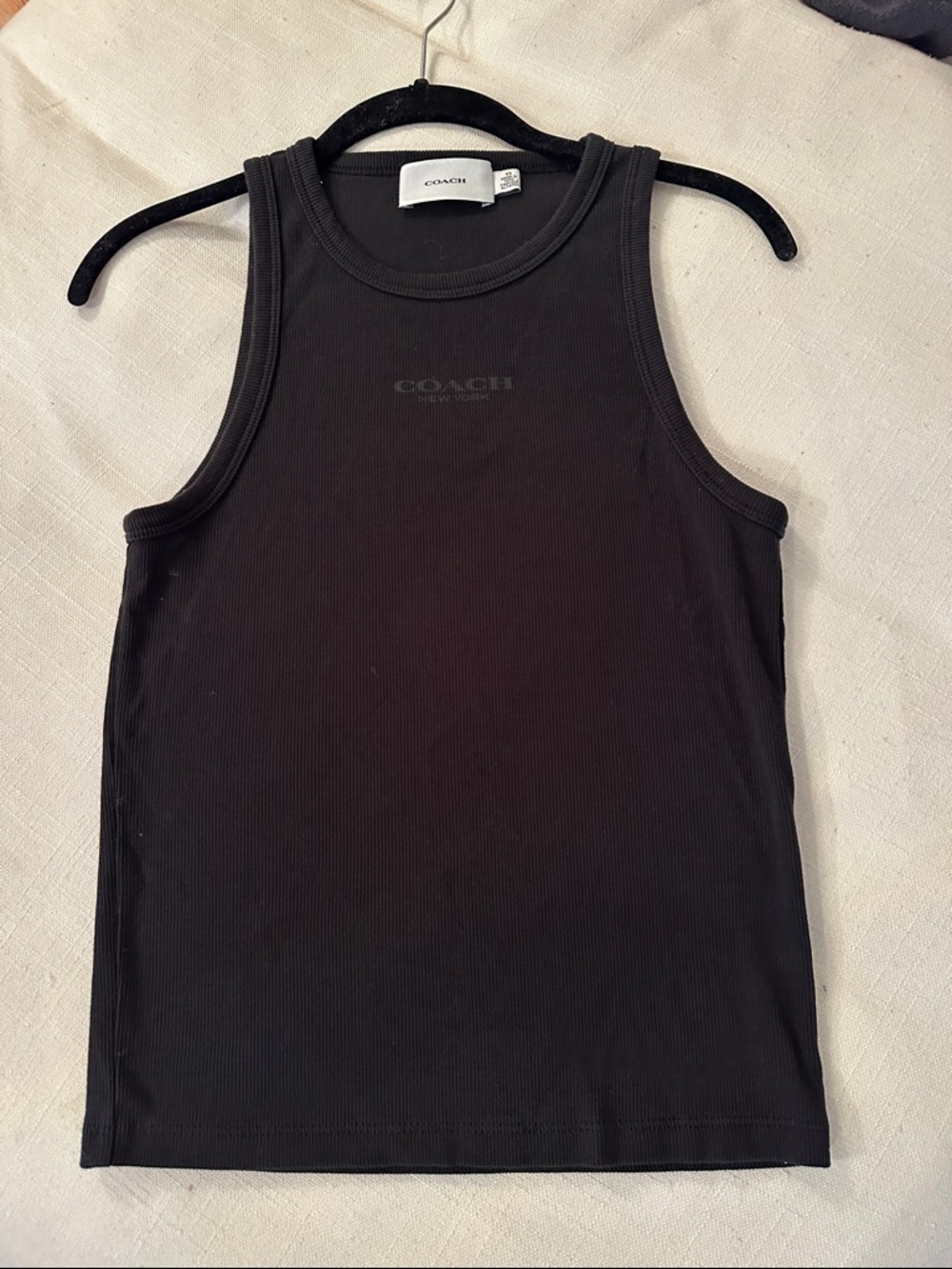 Coach Black Sleeveless Logo Tank